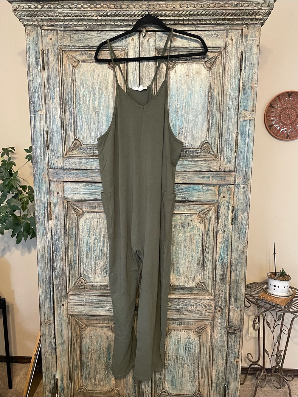 Olive Strappy Utility Jumpsuit